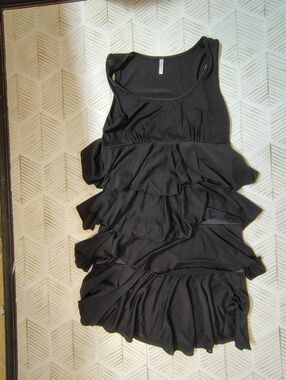 Blu Heaven Black Tiered Ruffle Tank Top Mini Dress | Size M |‎ Made in USA